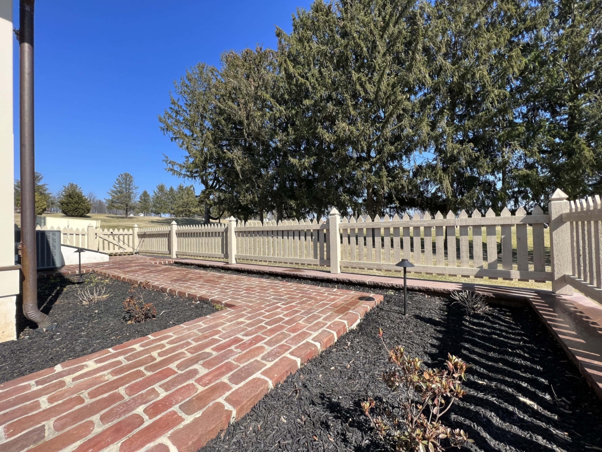 short painted wood picket fence