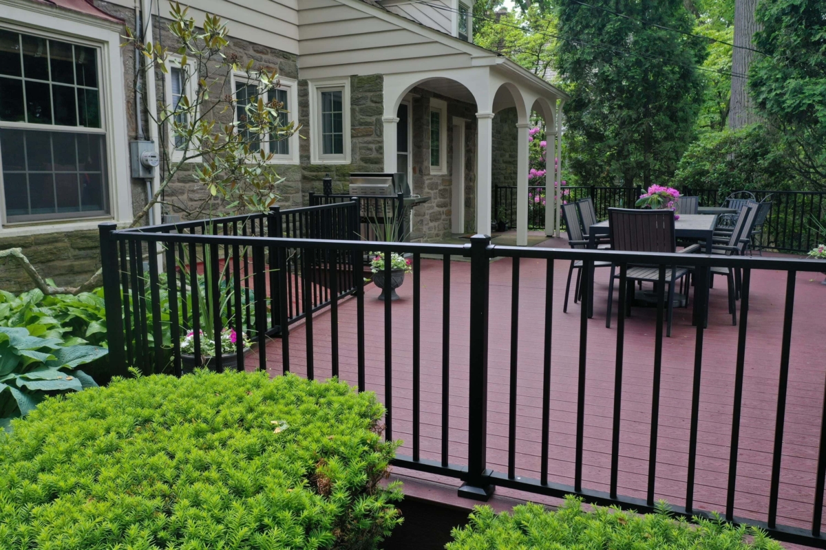 black metal deck railing