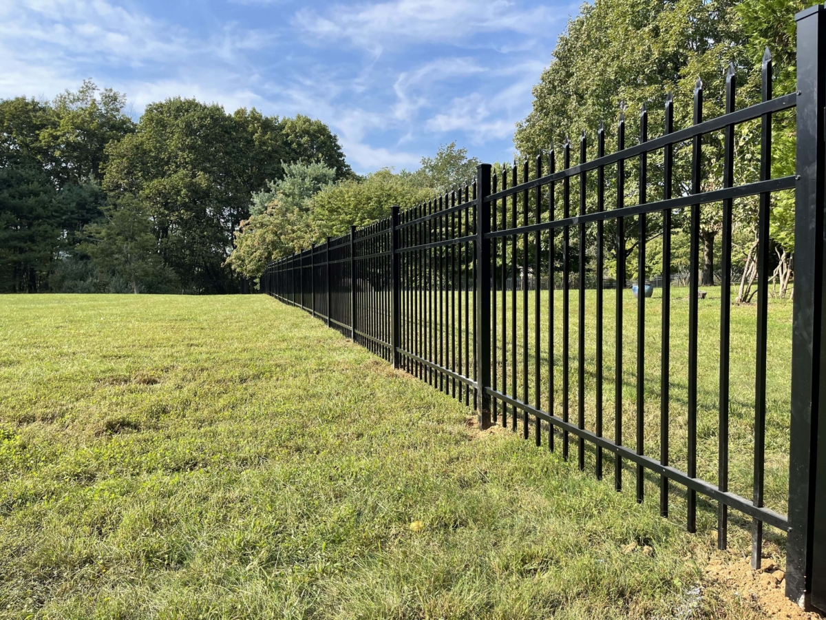 black metal fence