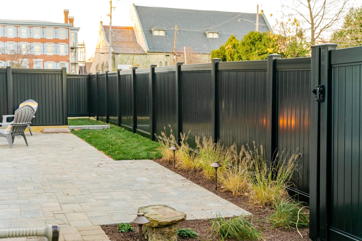 6' tall black vinyl privacy fence