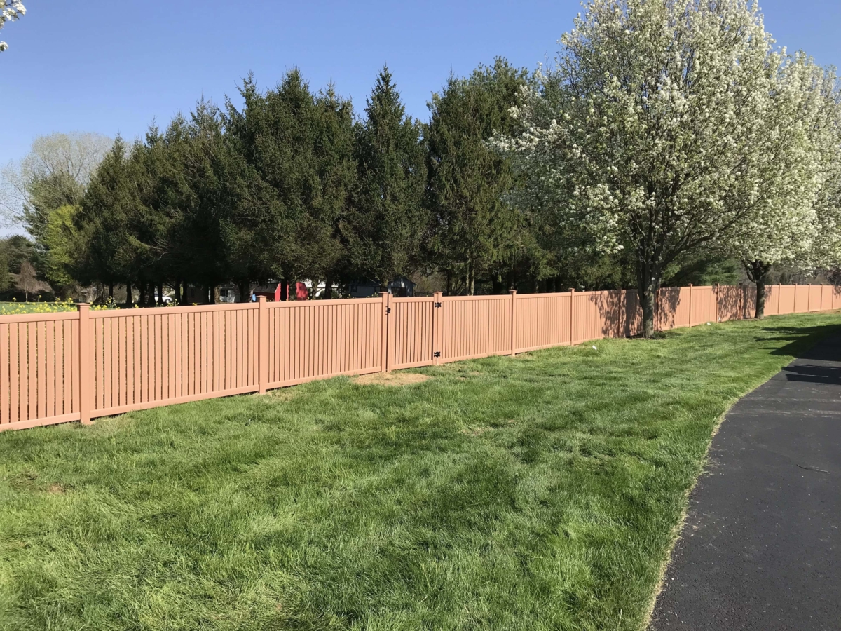brown vinyl privacy fence