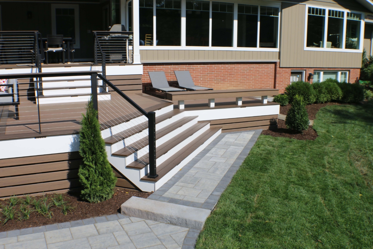deck stairs cable railing