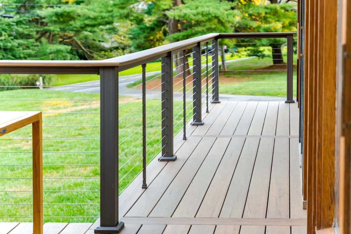 cable wire railing on deck