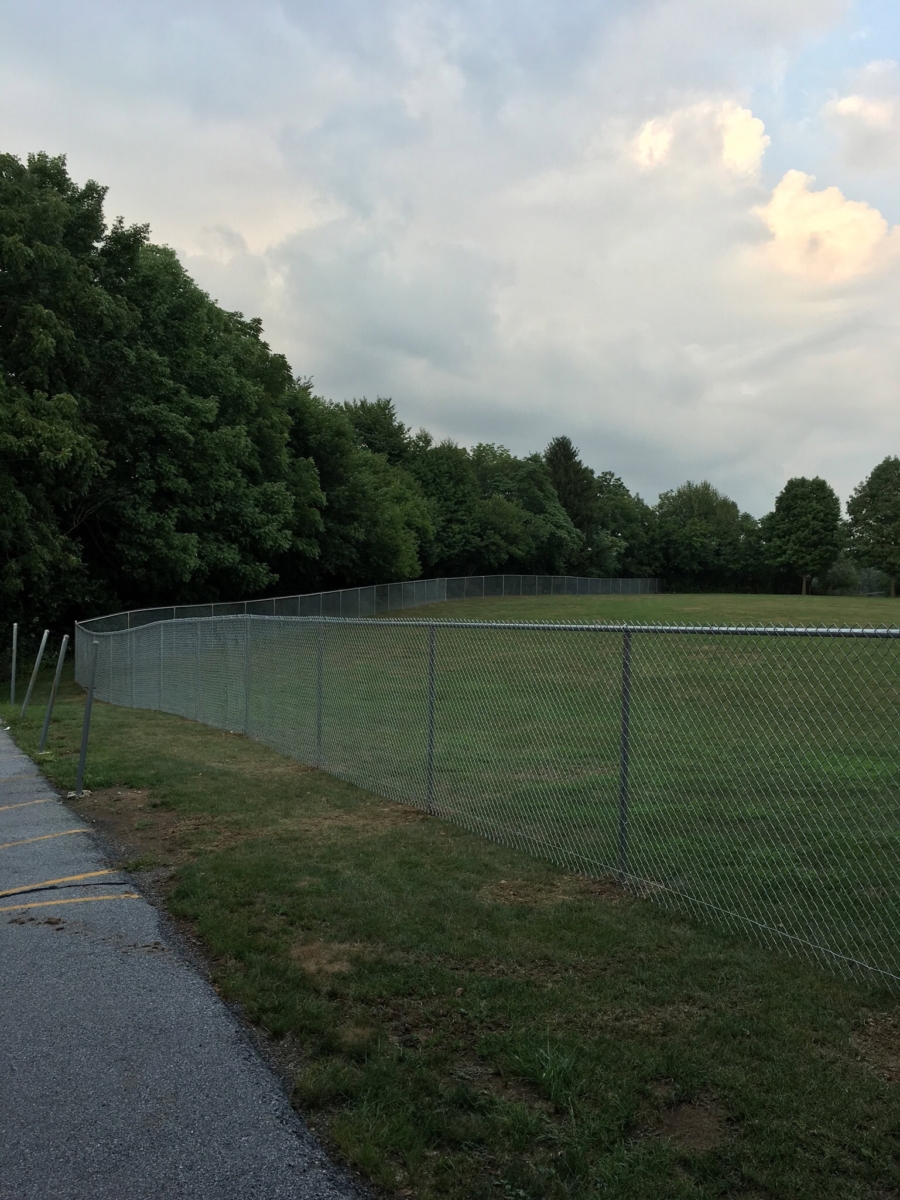 chain link fence with top rail
