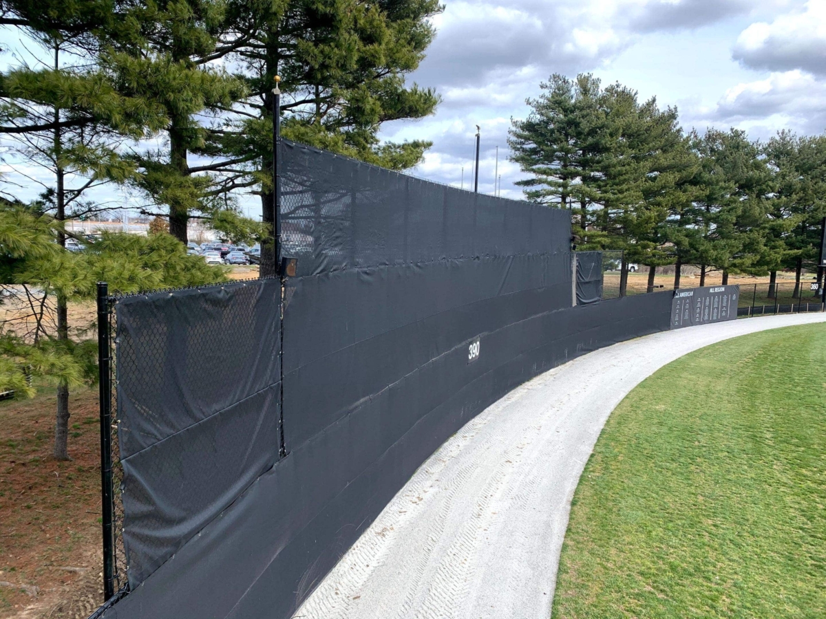 chain link fence around sports field