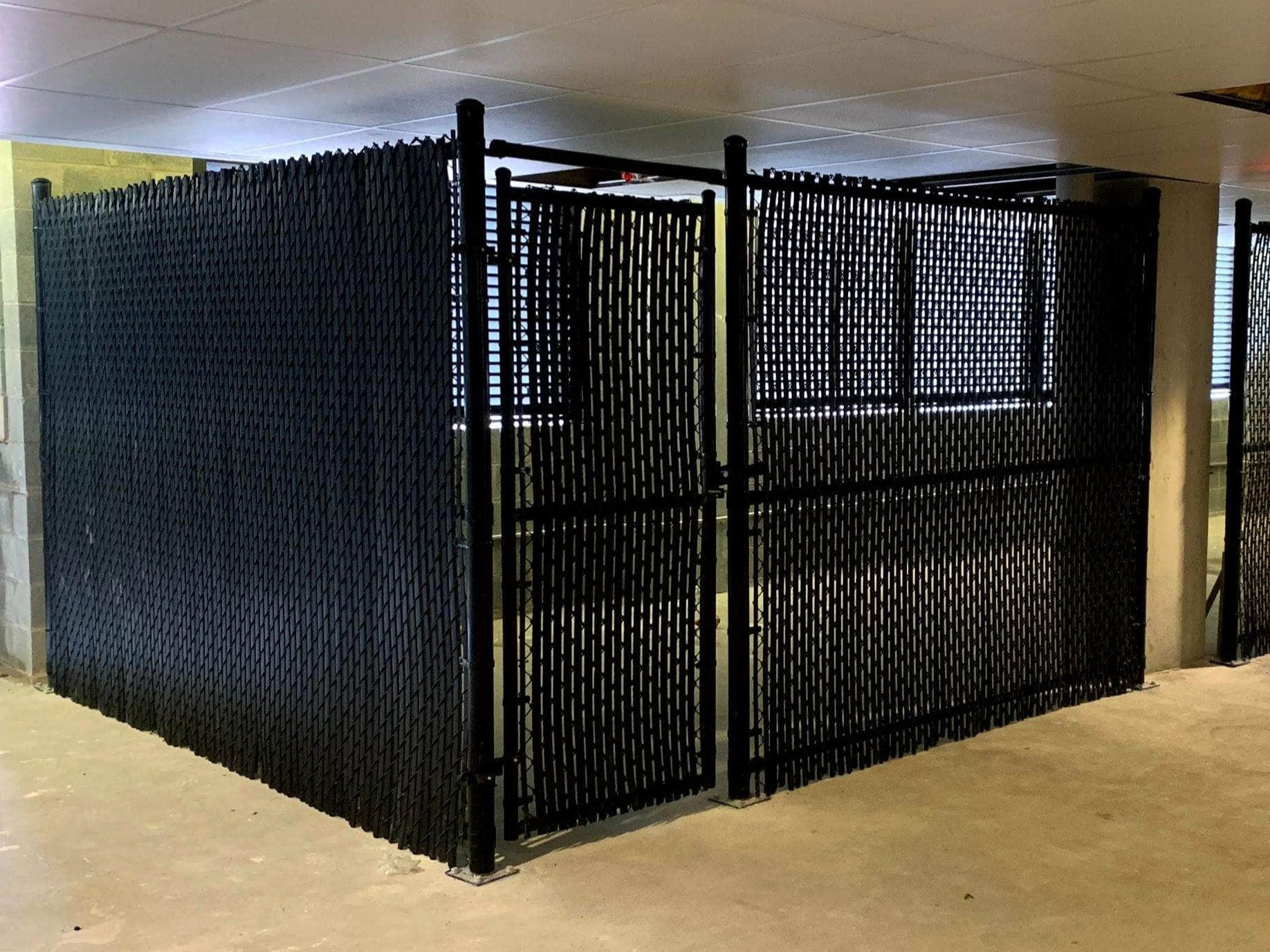 black chain link enclosure