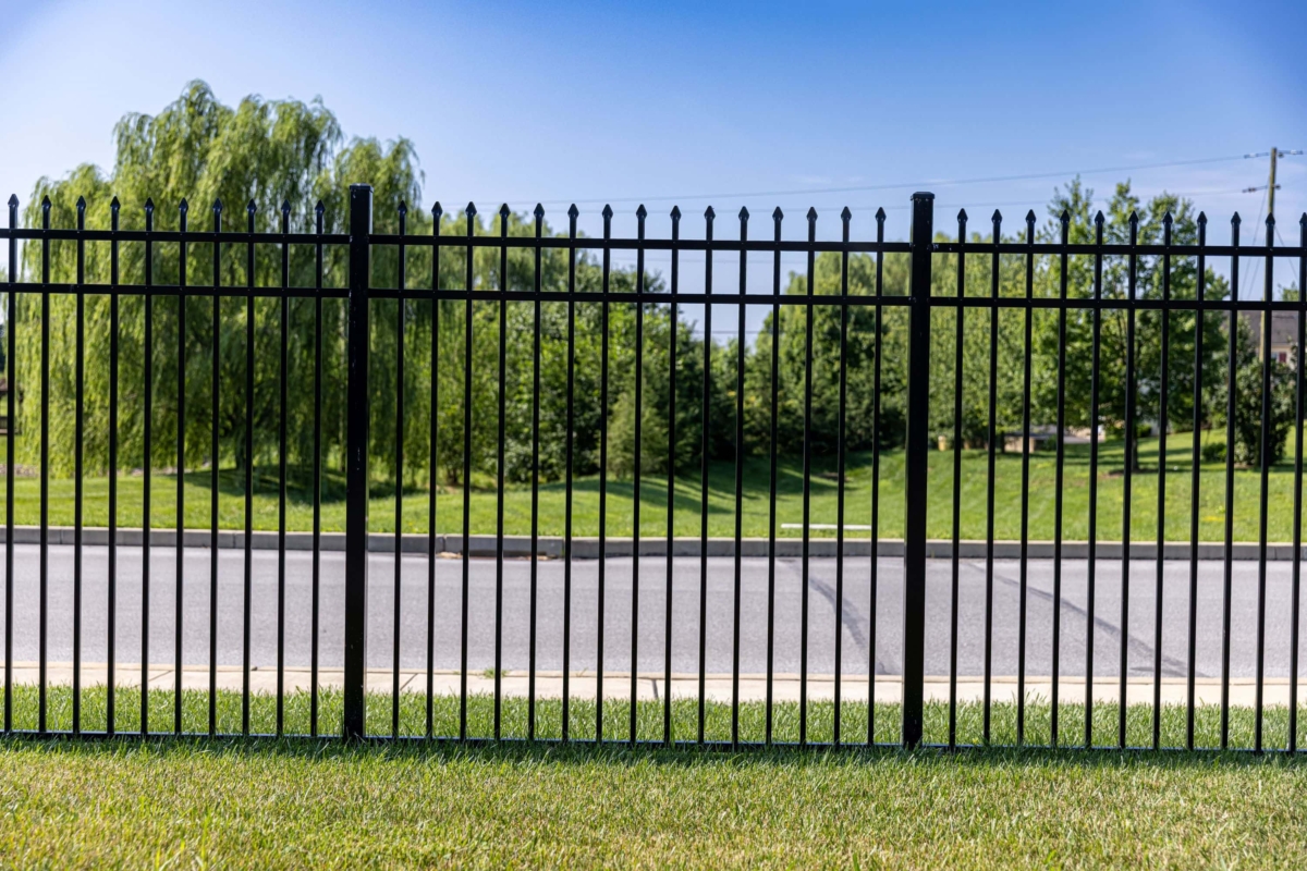 6' tall commercial grade Sailwind flush bottom style black aluminum fence