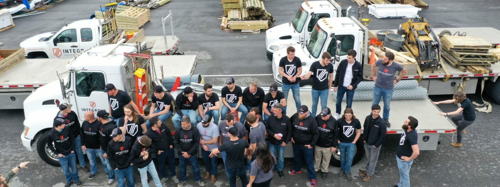 Company action picture by truck
