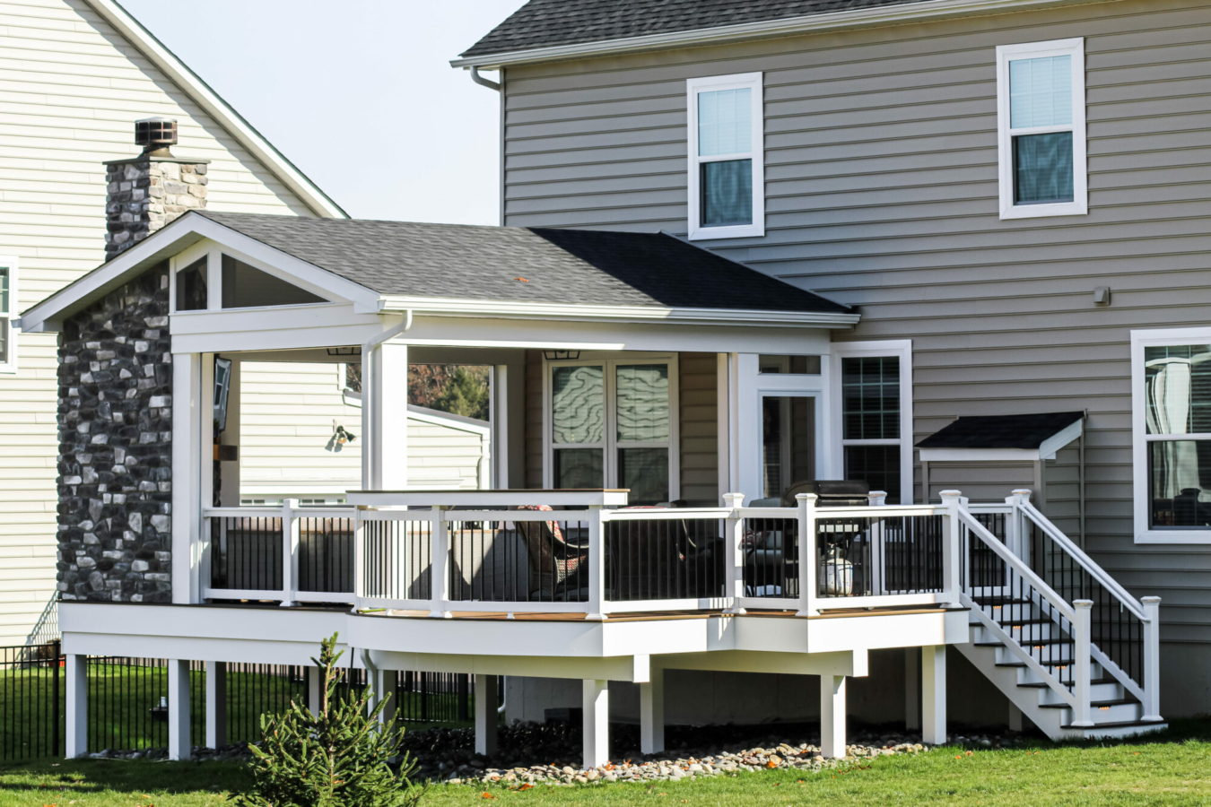 Covered TimberTech Deck with Phantom Screens - West Chester, PA ...