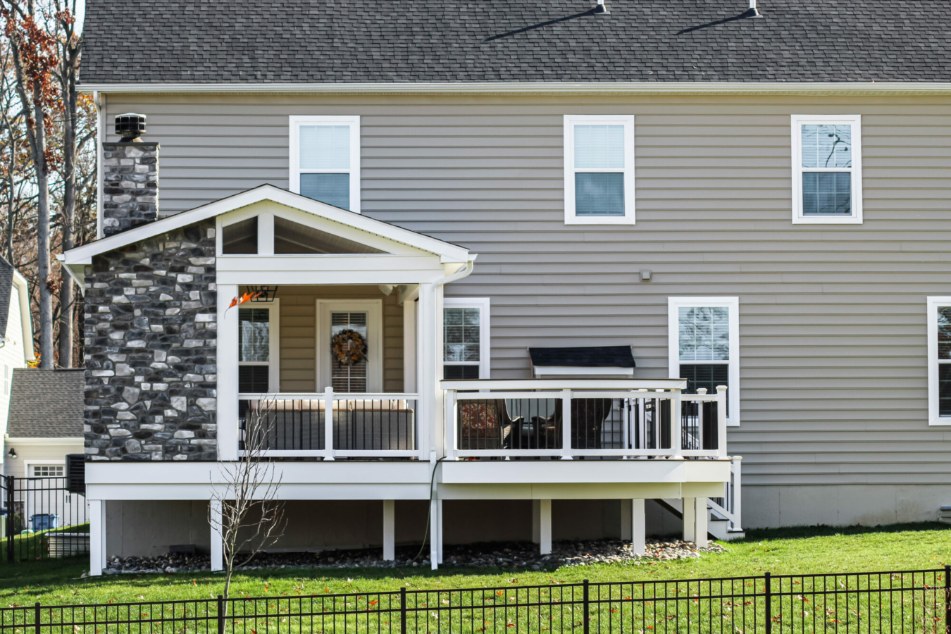 Covered TimberTech Deck with Phantom Screens - West Chester, PA ...