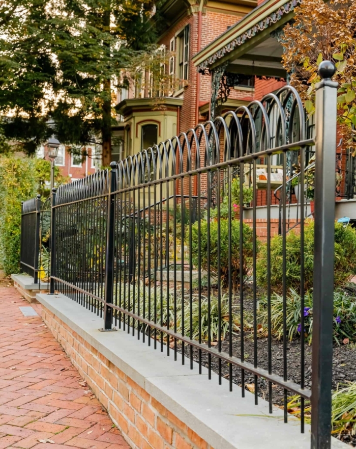 specialty black metal fence