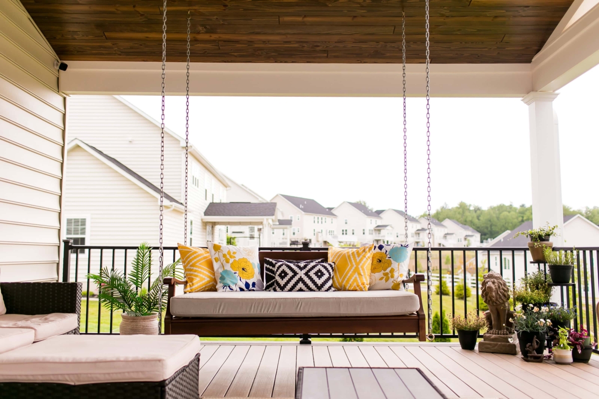 swing on covered deck