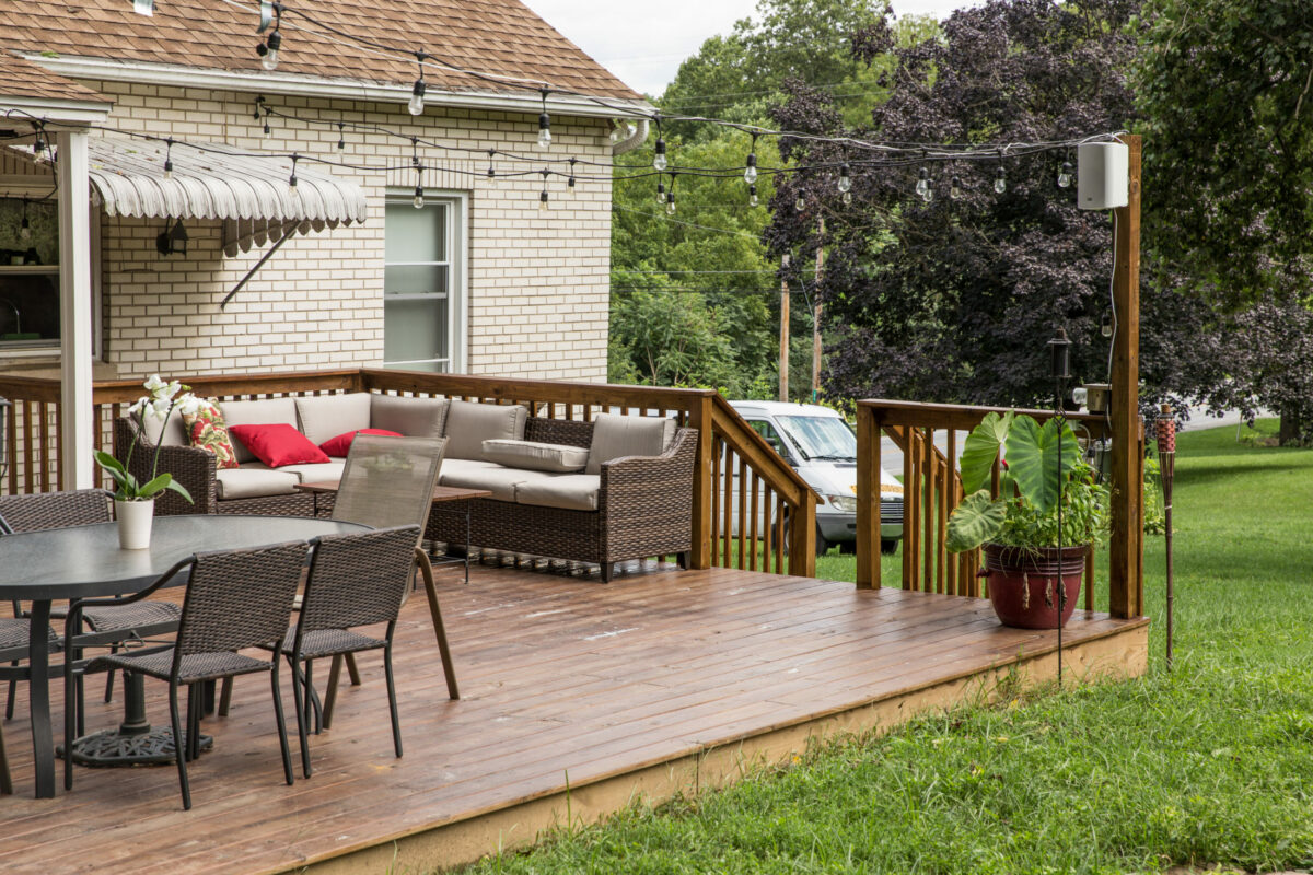 pressure treated deck with stairs