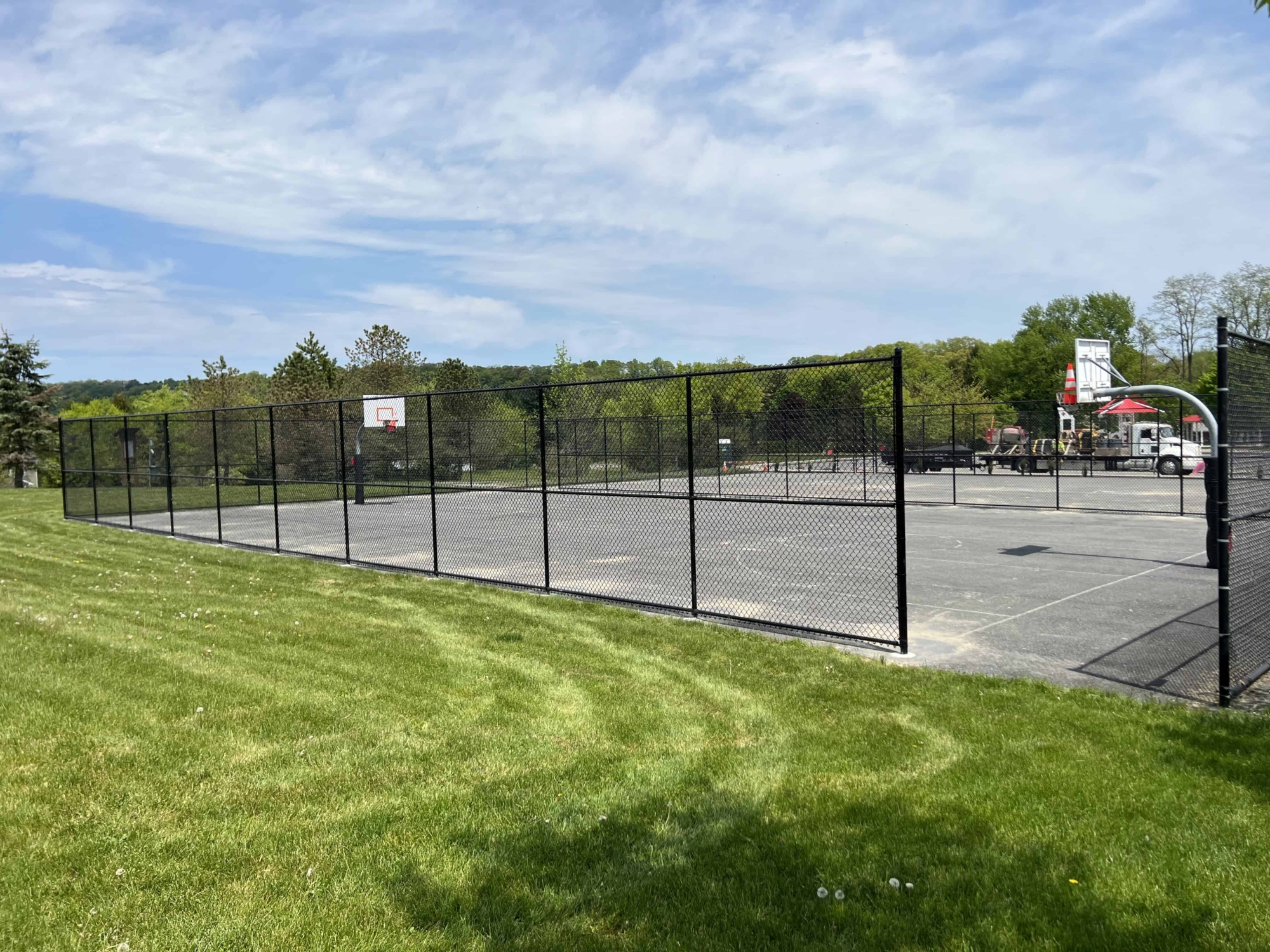 basketball court chain link fence