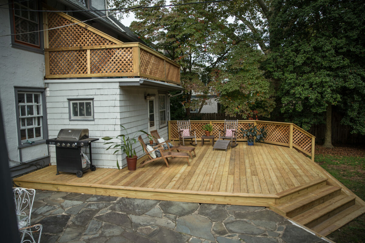 ground level treated deck