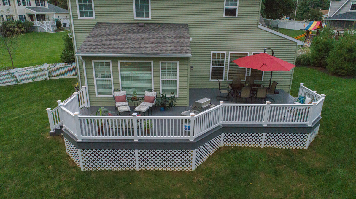 deck with railing and stairs