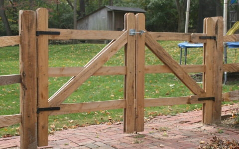 split rail fence double gate