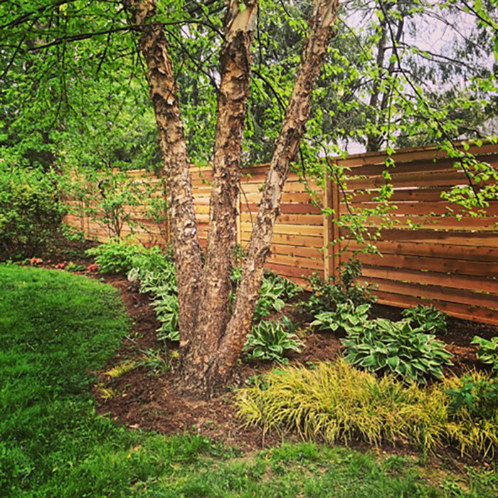 horizontal wooden privacy fence