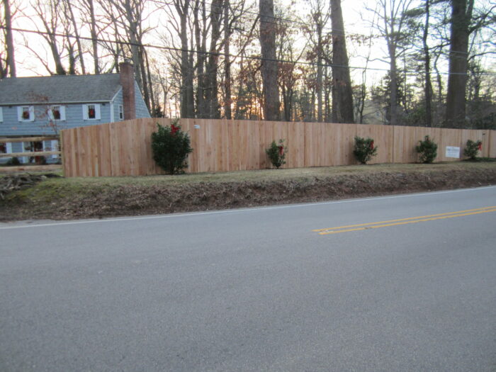 red cedar solid wood sound abatement fence