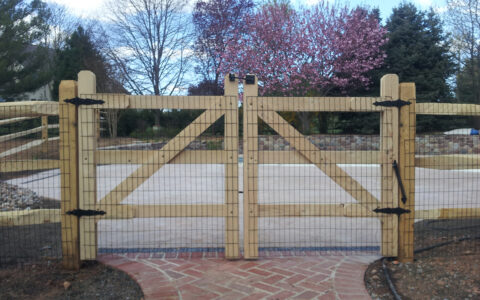 split rail fence with gates