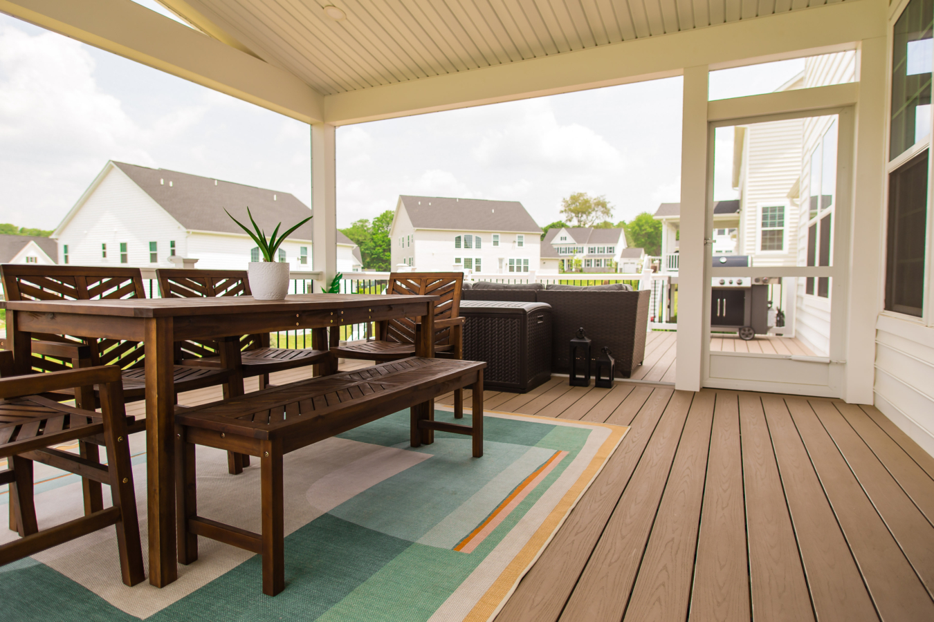 Partially Enclosed Deck With Roof - West Chester, PA - Integrous Fences ...