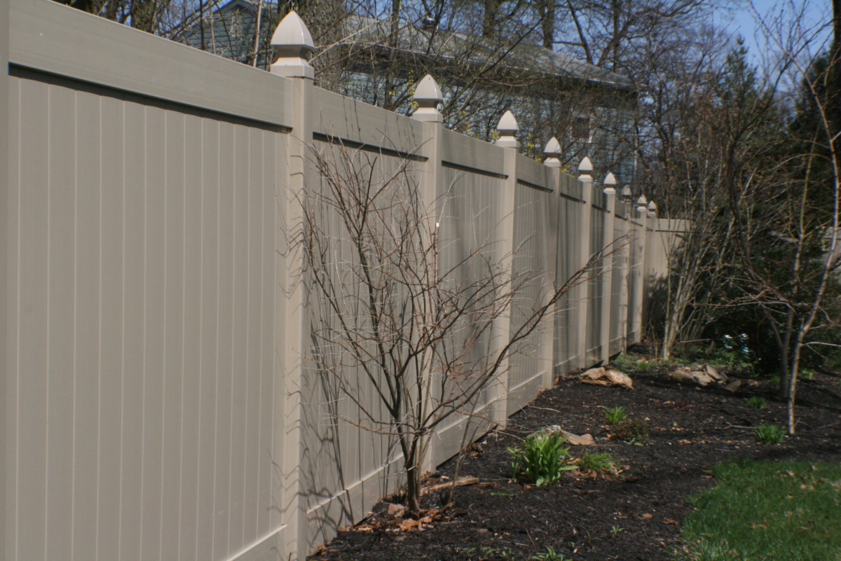 Newport Khaki vinyl fencing