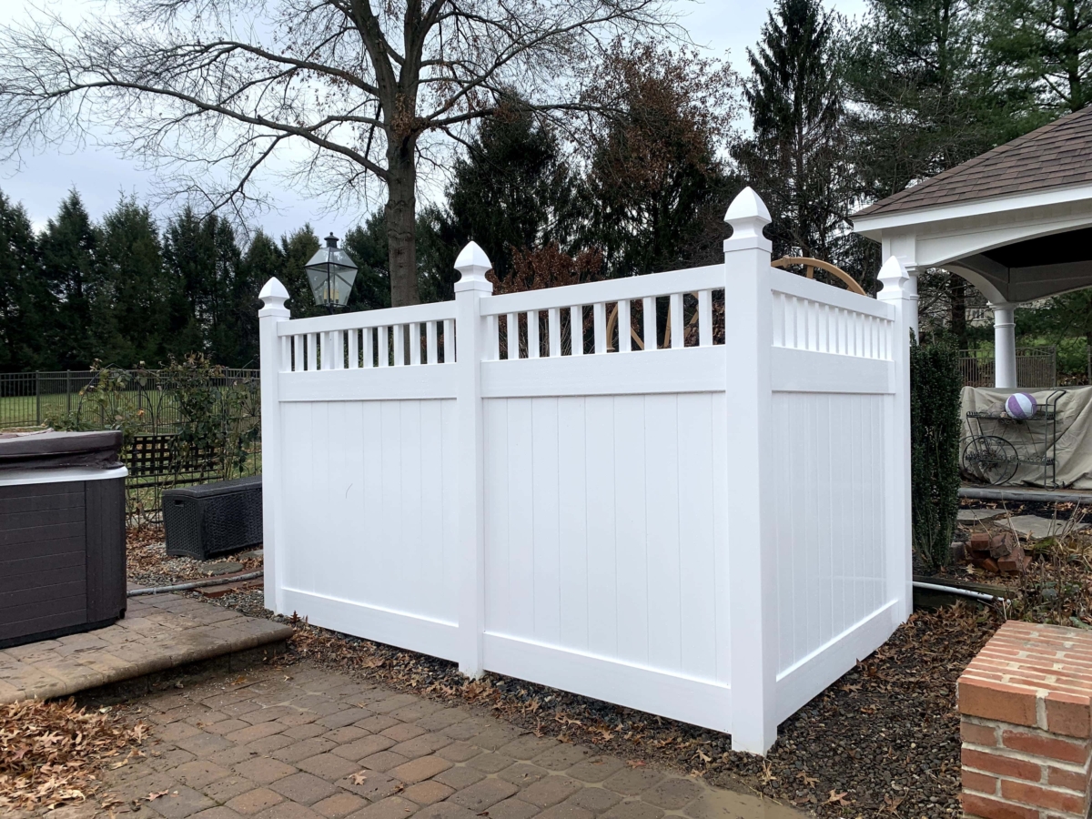 white vinyl enclosure