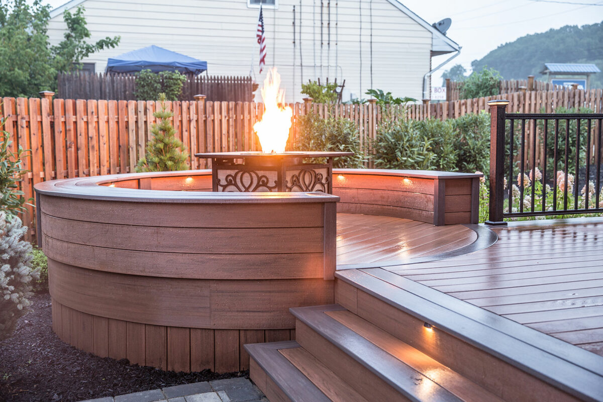 deck with firepit