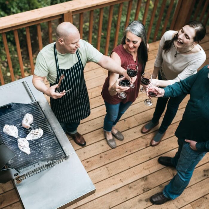 enjoying the outdoor grill