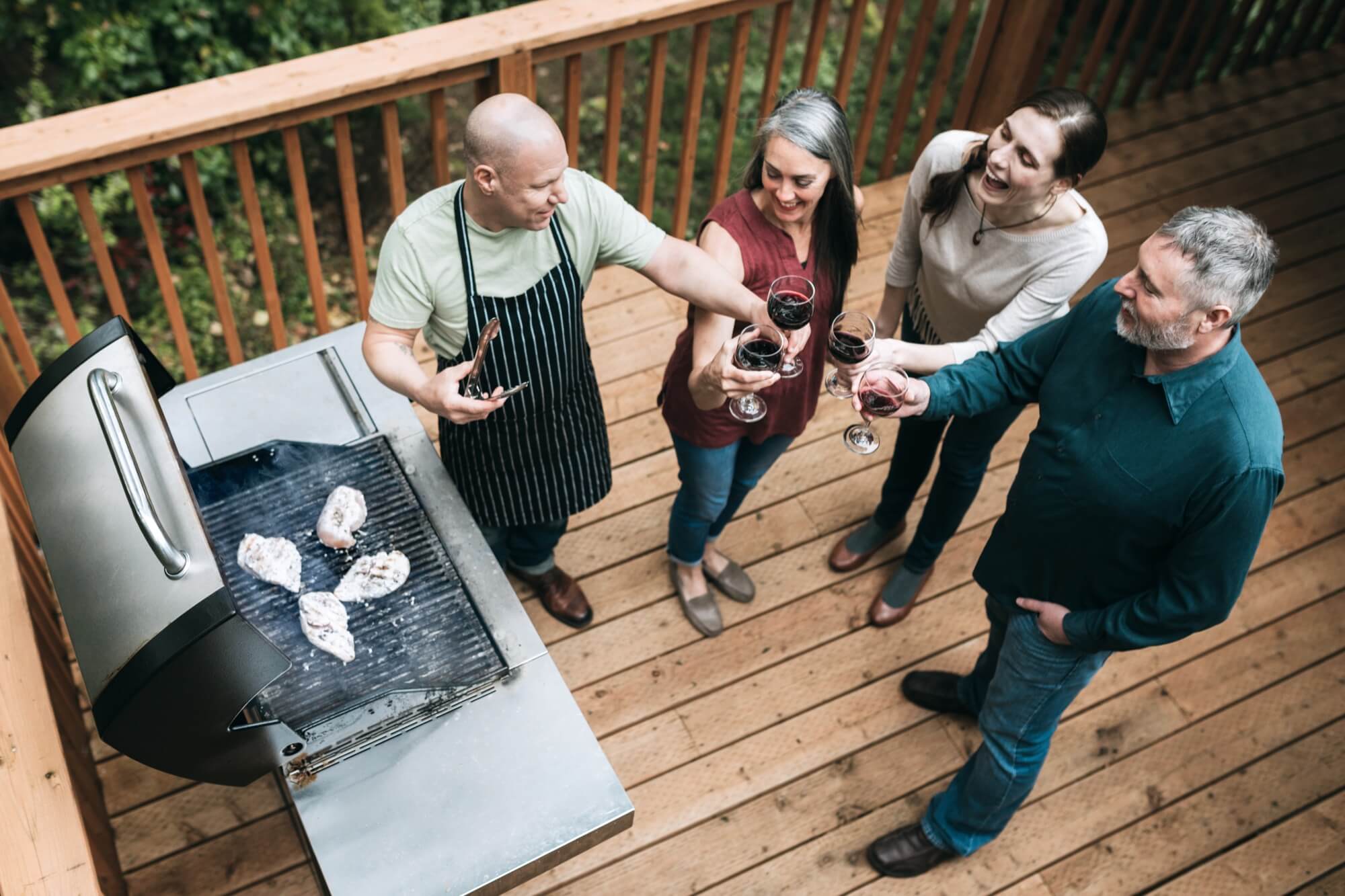 enjoying the outdoor grill
